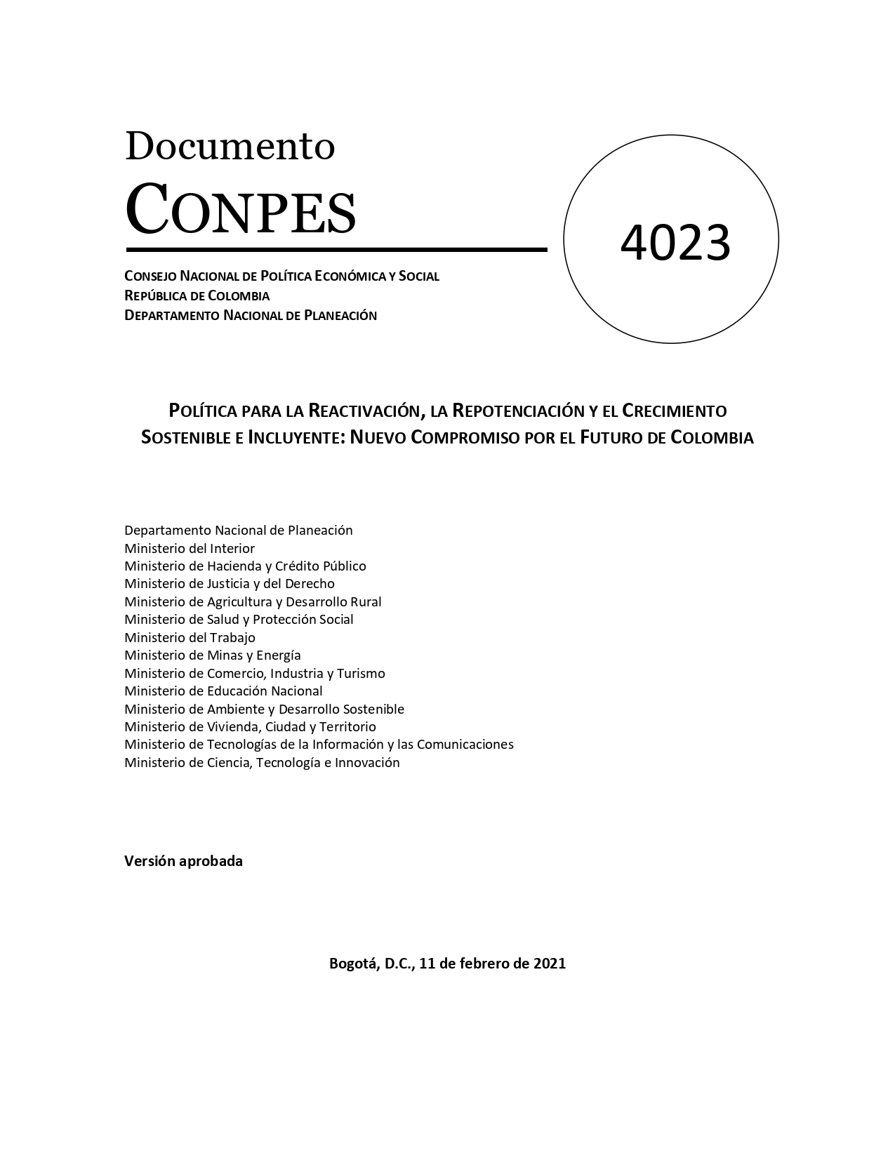 CONPES 4023-portada
